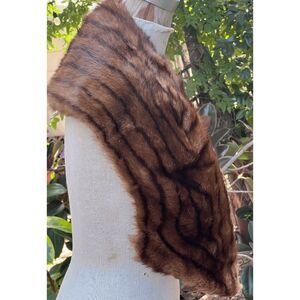Antique Victorian? Muskrat, Beaver or Tiger Mink Fur Shawl